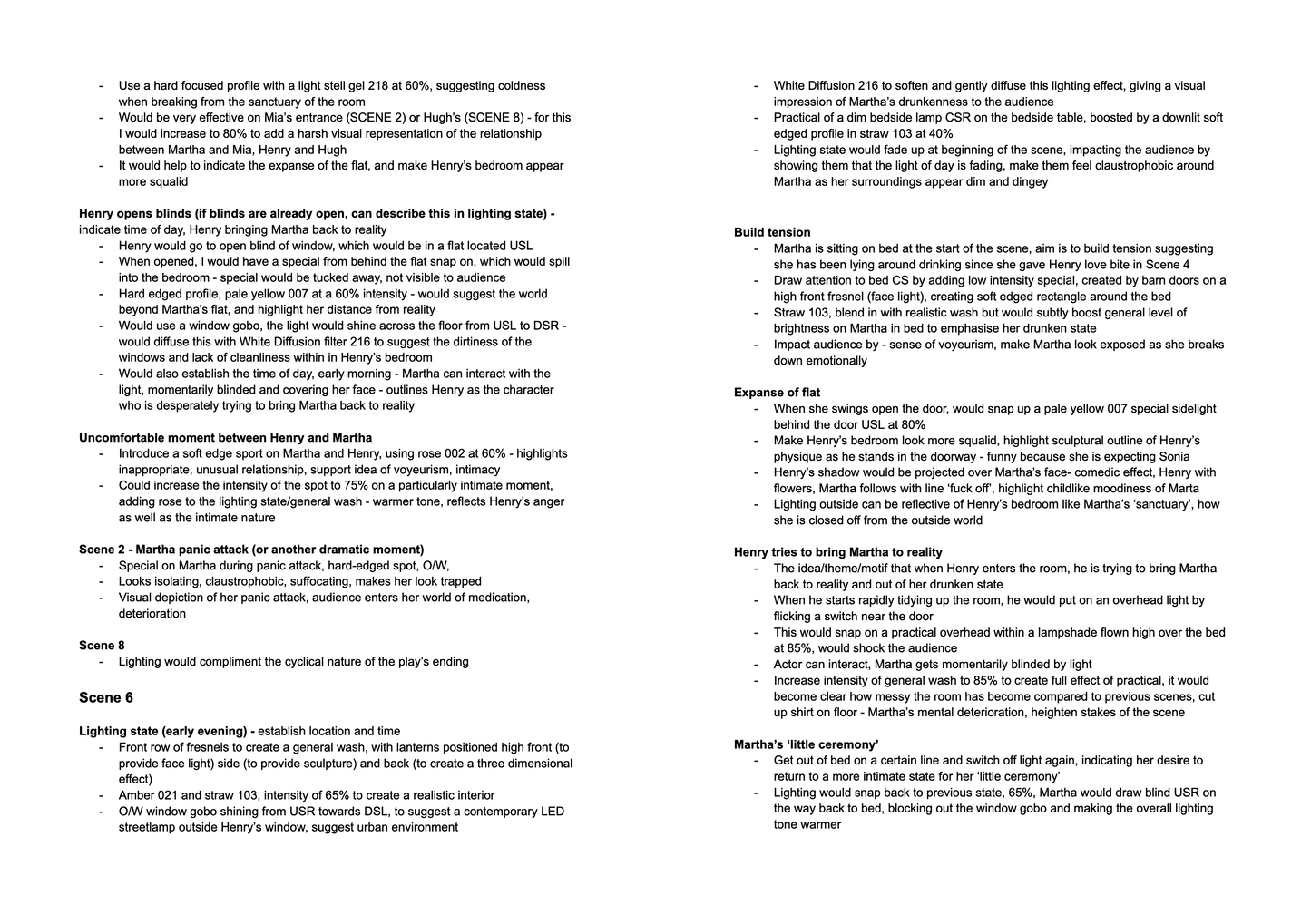 DRAMA A LEVEL 'THAT FACE' COSTUME, SET, LIGHTING & DESIGN PLANS