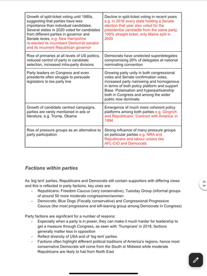 POLITICS A LEVEL US POLITICS REVISION RESOURCES