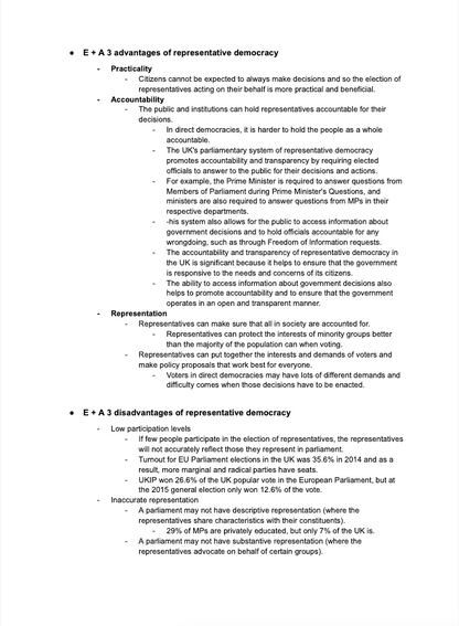 POLITICS A LEVEL UK REVISION RESOURCES